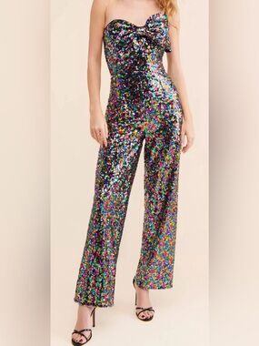 Hutch Bow-Front Sequined Jumpsuit